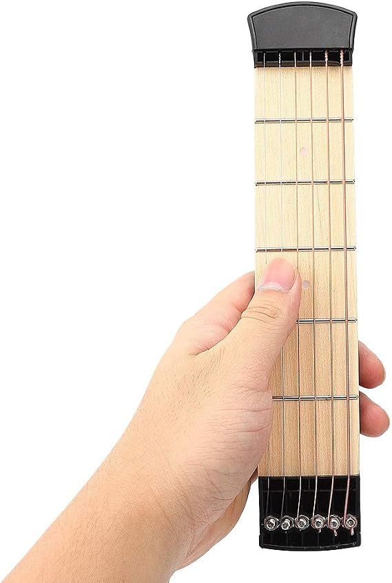Pocket Guitar Practice Neck, Portable 6 Fret Pocket Guitar Chord Practice Tool for Beginner Left Hand Guitar Acoustic Practice Training Tool