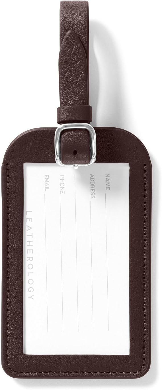 Leatherology Standard Luggage Tag - Full Grain Leather - Brown