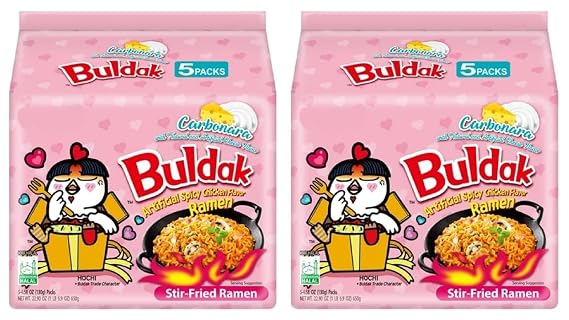 Korean Instant Noodles (2 CASE SET, CARBONARA BULDAK NOODLES)