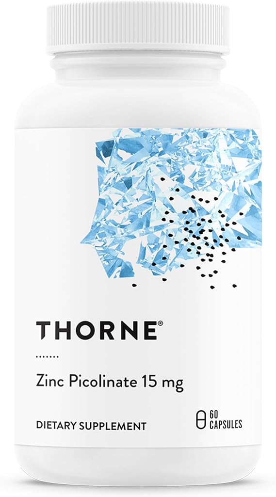THORNE Zinc Picolinate 15 mg, Highly Absorbable Zinc, 60 Capsules | Supports Immune System, Eye, Skin, Nerve & Reproductive Health*, Trace Mineral Supplement, NSF Contents Certified
