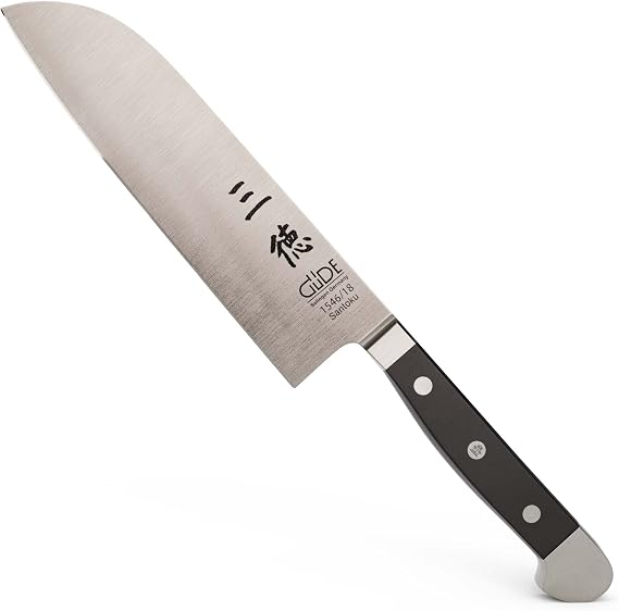 Gude Alpha Series Hand Forged/Sharpened Santoku Knife, 7-in - Ice Hardened Steel - Made in Solingen, Germany Since 1910