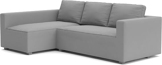 HomeTown Market Manstad Cover Replacement is Compatible with Compatible with IKEA Manstad Sofa Bed, Or Sectional, Or Corner Slipcover. (Cotton Light Gray Right)