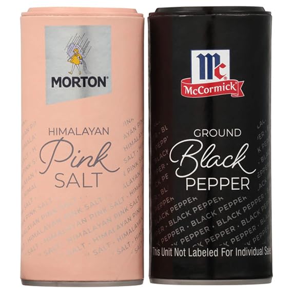 Morton Shaker Set, Himalayan Pink Salt & McCormick Ground Pepper, 2-Piece