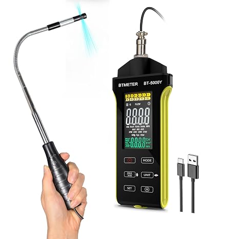 BTMETER Hot Wire Anemometer - CFM/CMM Air Flow Meter Measuring 0.2-67 Mph