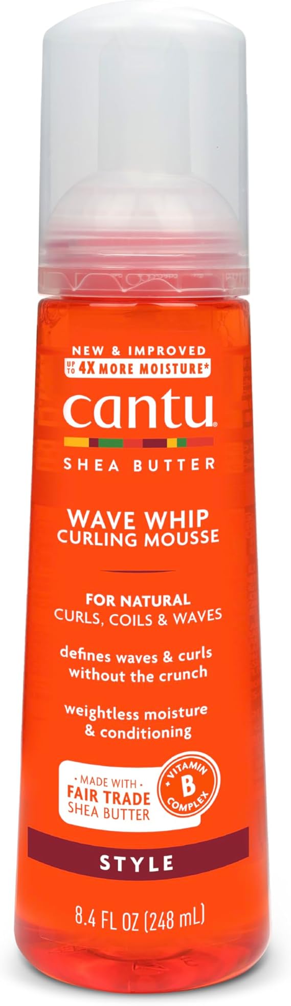 Cantu Wave Whip Curling Mousse, Shea Tereyağlı Doğal Saçlar İçin, 8,4 oz (Ambalaj değişebilir)