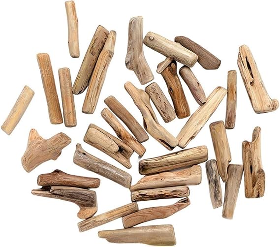 20 Pcs Wood Natural Driftwood Pieces Branch Slices Craft Sticks Beach Decor for,Bulk, for DIY Supplies,Craft Sticks,Arts Supplies ﻿