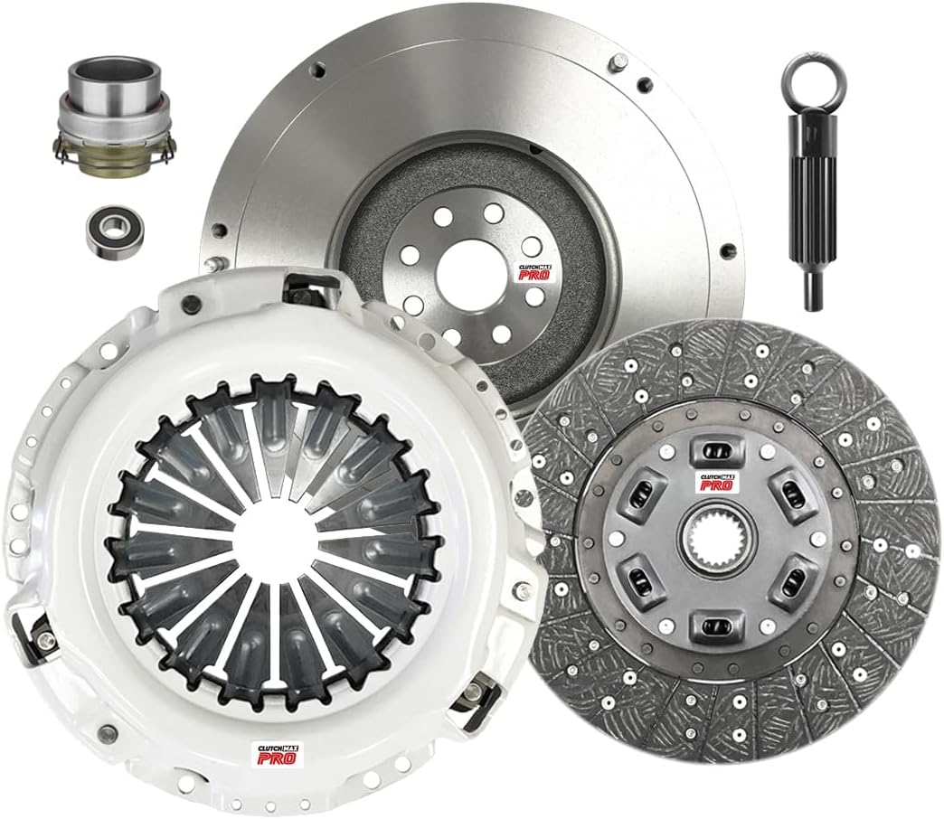 ClutchMaxPRO Heavy Duty OEM Clutch Kit with Flywheel Compatible with 1996-2002 Toyota 4Runner 1995-1998 T100 1995-2004 Tacoma 2000-2004 Tundra 3.4L 5VZFE CP16077HDFW-CK