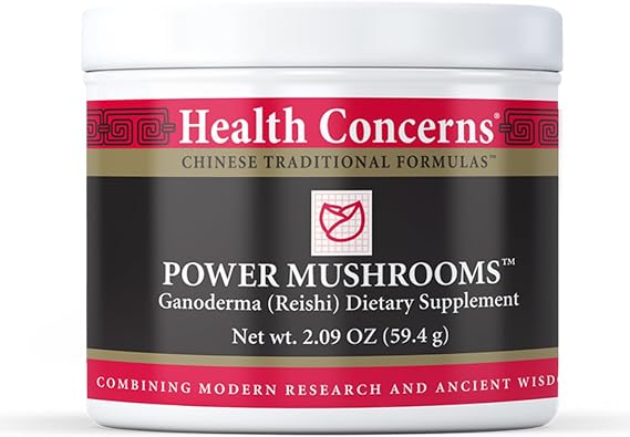 Health Concerns Power Mushrooms Mushroom Immune Support Supplement Reishi, Tremella, Maitake, Poria Extract Blend Qi & Yin Balance Traditional Chinese Herbal Formula 2.09 Oz Powder