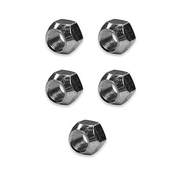 Five 5 716-20 Zinc Plated Open End Acorn Wheel Nut Lug Nuts | 34'' Hex BCP1026