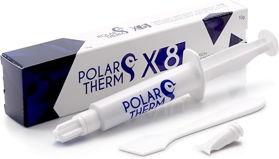 Thermal Grizzly Polartherm X-8 - 10 Gram CPU Thermal Paste for CPUs & GPUs - High Thermal Conductivity, Long Life, Non-Conductive Thermal Grease - Thermal Compound Kit with Spatula