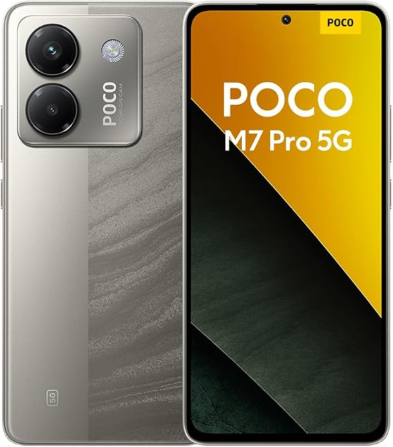 XIAOMI Poco M7 Pro 5G Smartphone 8+256GB Silver Klare 50MP Sony Kamera mit OIS 5110mAh Akku 45W TurboCharge 120Hz augenschonendes AMOLED Display All_Carriers