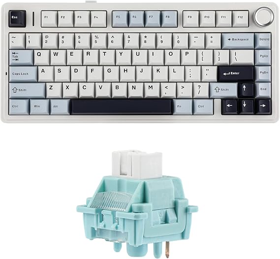 MechLands Aula F75 PRO 75% Gaming Keyboard with LEOBOG Ice Vein 100 Pcs 42gf Linear Keyboard Switches