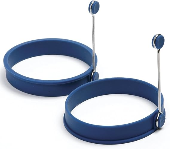 Norpro Silicone Round Pancake/Egg Rings, 2 Pieces, Blue