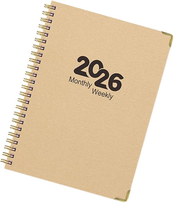 2026 Twin Coil Binding Weekly Planner 12 Month Weekly Monthly Academic Planner Notebook for Daily Planning 6.2x8.5Inch Notebook for Students