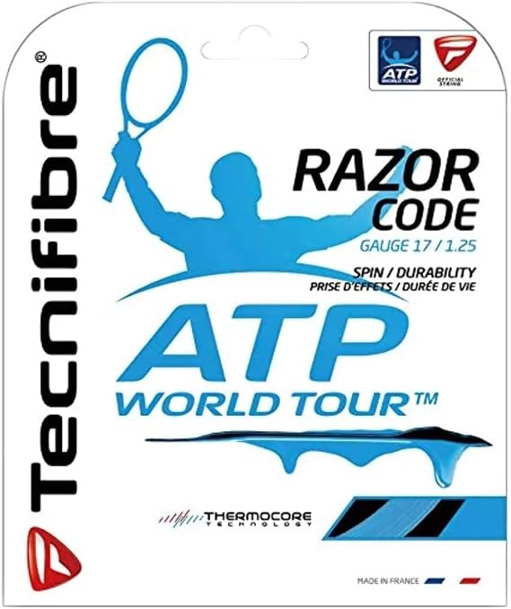 Tecnifibre Razor Code 1.25 mm 12 m Set of Razor Ropes, Black, Unisex Adult