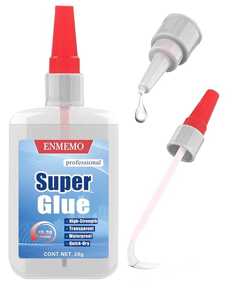 (2-in-1) Super Glue with Brush Applicator& Nozzle,All Purpose Thick CA-Glue