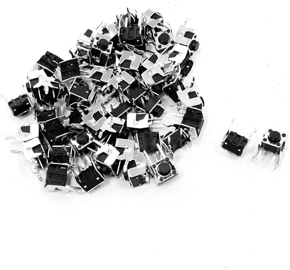 50pcs Momentary 2 Pin Right Angle Tactile Tact Button Switch 6mm x 6mm x 5mm