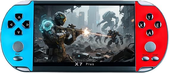 5.1" IPS HD Screen Retro Game Console for Kids Adults, with Classic Video Games, Support Multiple Emulators, MP3/MP4 Player and TV Connect, Rechargeable Travel Toys Xmas Birthday Gifts (Red)