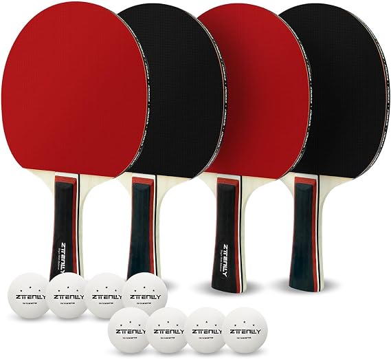 Ping Pong Paddles with Balls - Better Control & Sticky Inverted Rubber - Table Tennis Paddles Set for Indoor & Outdoor Games