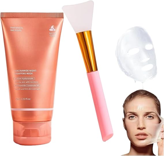 Nuvie Collagen Night Wrapping Mask for Deep Hydration Care, Reduce Sagging & Dullness for Glowing Skin (pink（1pcs）)