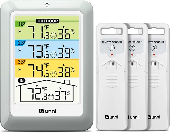 Indoor Outdoor Thermometer Wireless 4.5 Inch Display Digital Hygrometer