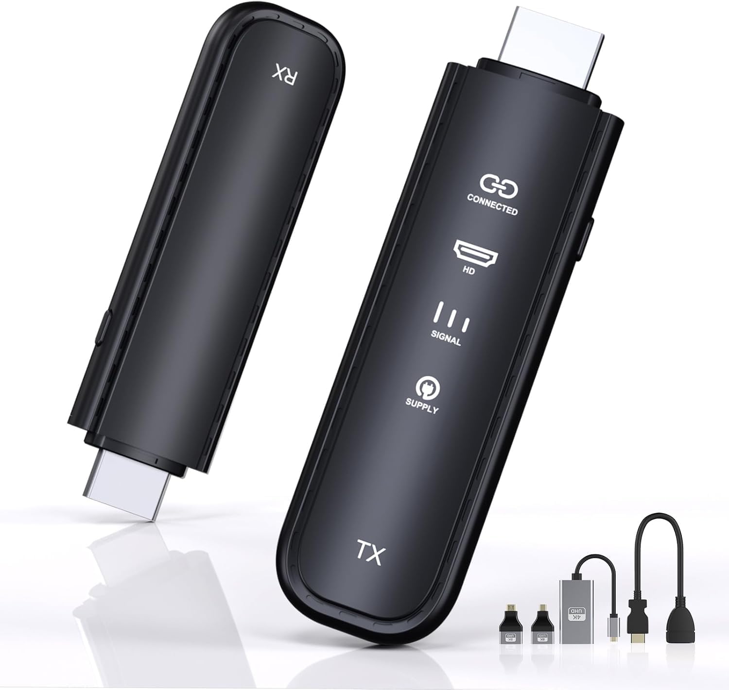 Wireless HDMI Transmitter and Receiver 4K Decode 1080P Output，165ft50m Portable Wireless HDMI Extender Kit for Streaming Video from LaptopTV Box to MonitorHDTVProjector-Black