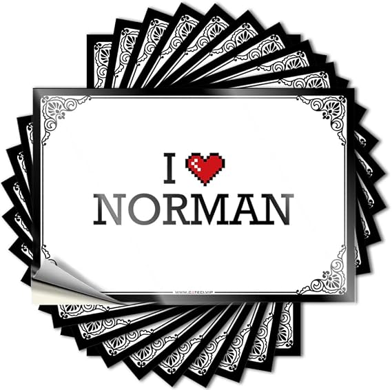 I Love Norman Sticker Core | Books Case Removable Decal Pack(6X9CM)