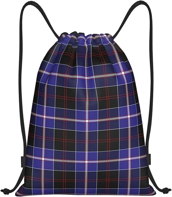 Drawstring Backpack String Bag Selkirk Tartan Sackpack for Sports Gym Small