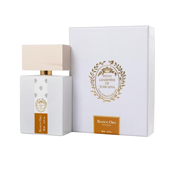 Giardini di Toscana - Bianco Oro Eau de Parfum (100 ml | 3.4 fl oz) | Bianco Oro: Un'Estrasione di Seduzione e MisteroFamiglia Olfattiva: Orientale PiccanteNote di Testa: Pepe rosa e bergamotto