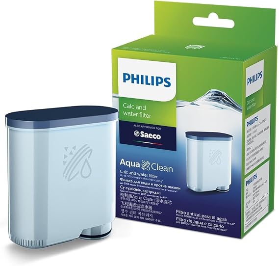 Philips AquaClean Original Calc and Water Filter, No Descaling up to 5,000 cups, Reduces Formation of Limescale, 2 AquaClean Filters, (CA6903/22)
