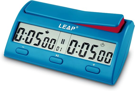 LEAP Chess Clock Advanced Digital Chess Timer with 7 Type 38 Timing Set Modes Including Single or Multi Period Countdown Restricted Moves or Time Function