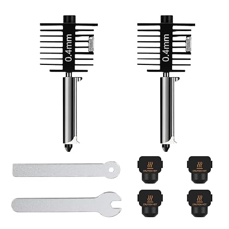 Bamboo Lab Upgrade Hardened Steel Hotend Kit for Bambu Lab A1 Mini /A1,2 Pack 0.4mm Harden Steel Nozzle,All Metal Extruder Hot End Heating Block Replacement, High-Speed 3D Printer Accessories