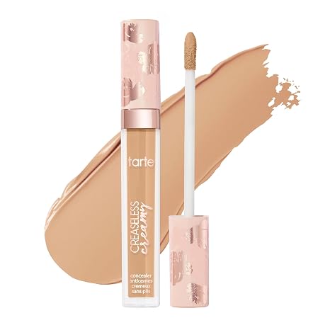 tarte creaseless creamy full-coverage concealer Waterproof Longwear, Vitamin E Niacinamide & Caffeine for covering Dark Circles & Blemishes Hydrating, Blurs & Smooths appearance Vegan & Cruelty-Free