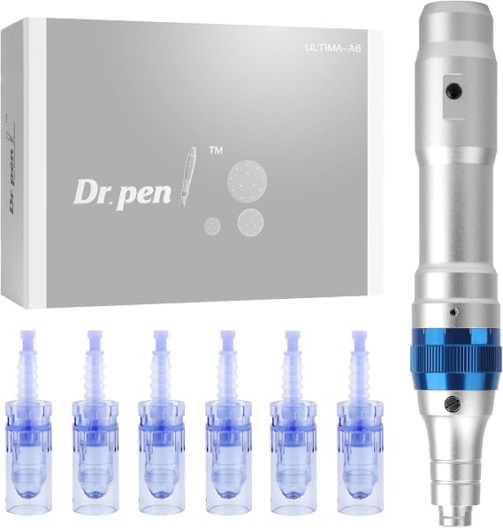 Dr. Pen Ultima A6 Profesyonel Microneedling Kalem Kablosuz Elektrikli Cilt Bakım Aletleri 6 Adet Kare Nano İğne Kartuşlu