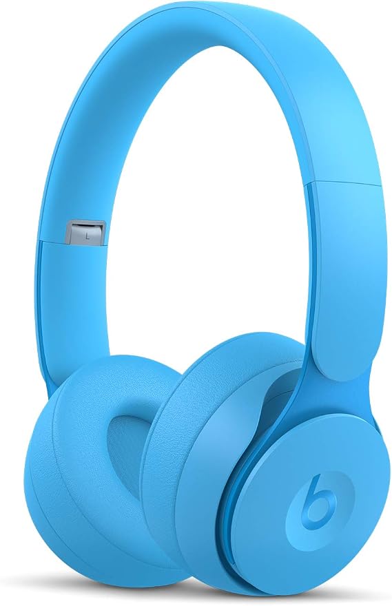 Beats Solo Pro Wireless Noise Cancelling On-Ear Headphones - Apple H1 Headphone Chip, Class 1 Bluetooth, Active Noise Cancelling, Transparency, 22 Hours of Listening Time - Light Blue