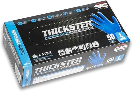 S.A.S. Safety Corp. 6603-10PK - Thickster Large Latex Gloves, Case Of 10 Boxes