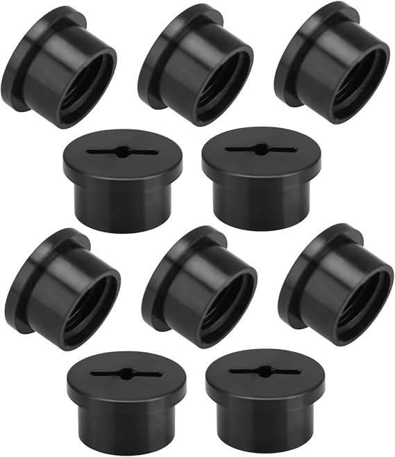 10Pcs Bladder Valve Screws, Black Practical Plastic Valve Caps Impacts Resistant Football Helmet Accessories for Teenagers and Adults Caps Replacement Football Accessories