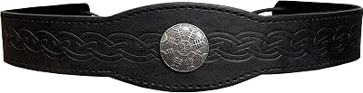 JAOYU Medieval Headpiece Embossed Faux Leather Headband Adjustable Renaissance Cosplay Costume Ren Faire Accessories