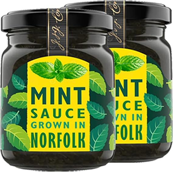 Mint Sauce 165g – Refreshing Classic Condiment – Cool & Tangy Flavour – Perfect for Lamb, Salads & Roasts – Clm (2 x Bottles)