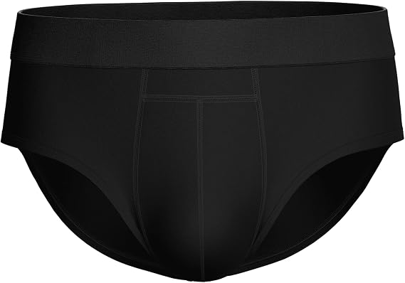 PROTECHDRY - Washable Urinary Incontinence Cotton Brief Underwear for Men with Front Absorbent Area, Black Small, 30-32" Waist