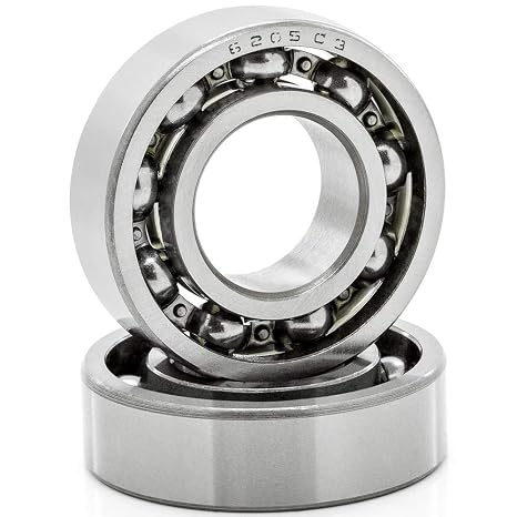 [2-Pack] 6205-OPEN - Deep Groove Radial Ball Bearing 25 mm x 52 mm x 15 mm (ID x OD x Width) Open Style Seal with Clearance C3