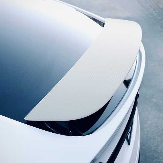 TWRAPS Spoiler Wrap for Tesla Model X 2016-2026, Including Refresh Plaid & Long Range - White Carbon Fiber Vinyl Precut Kit Made of Premium 4mil Film