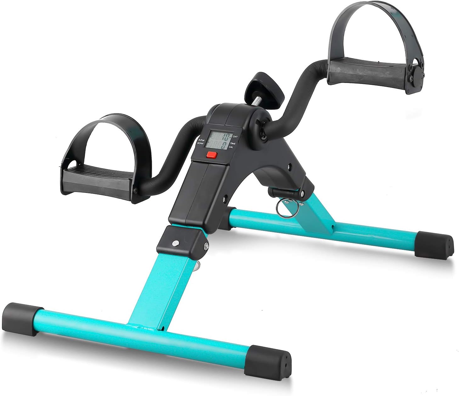 Foldable Pedal Exerciser, Mini Arm Leg Desk Under Exercise Bike Foot Hand Cycle Portable Fixed Pedlar Machine Bicycle Exerciser for Elderly Men and Women