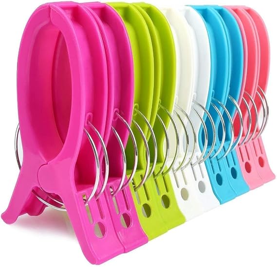 10 Stück Extra Groß Strandtuchklammern XXL Wäscheklammern Strandtuch Clips Kunststoff Klammern Jumbo Größe Handtuch Klammern für Strand Pool Tägliche Wäsche Schwere Badetuch