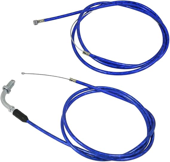59 inch Clutch Cable Line and 51 inch Gas Throttle Cable for 2 Stroke 49cc 50cc 60cc 80cc 100cc Motorized Bicycle Push Bike Parts Blue