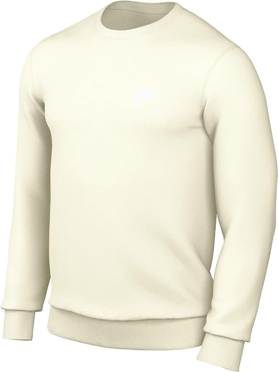 Nike Sportswear Club Fleece Crew Sweatshirts (BV2662-133, Sail/White) Size Large