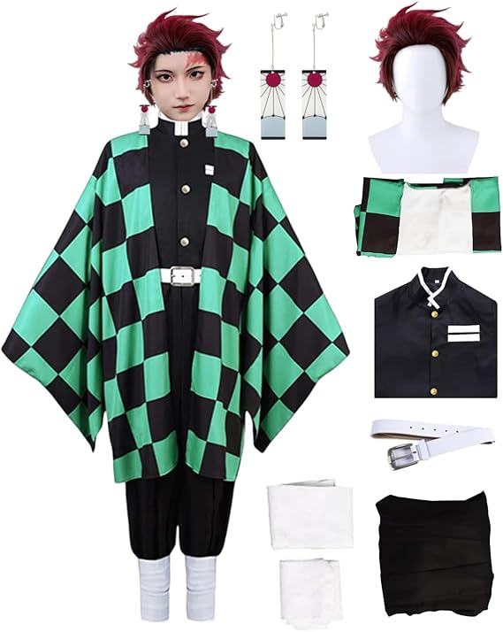 Buyoem Anime Cosplay Costumes Anime Kimono Halloween Cosplay Cloak Kimono Outfit With Earring