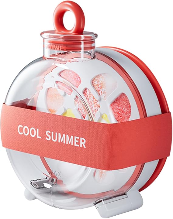 2025 Upgraded 2-in-1 Crush Cup Ice & Cool Summer Ice Bottle Cup with Straw, Portable Touch-Free Ice Cube Maker for Outdoor, Home, Office BPA-Free, Leakproof Design (Cool Red)