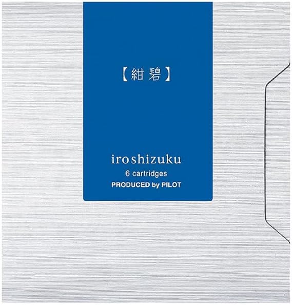 Pilot Iroshizuku Fountain Pen Ink Cartridges Kon-peki (Cerulean Blue) 6 Pieces IRF-6S-KO with Kanji Love Sticker