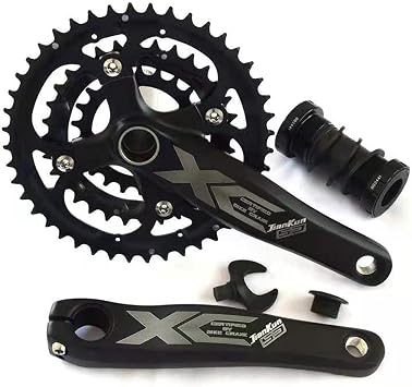 Andeshunk 27-Speed Mountain Bike Crankset Hollow Integrated Chainring Bicycle Chainring Sprocket red